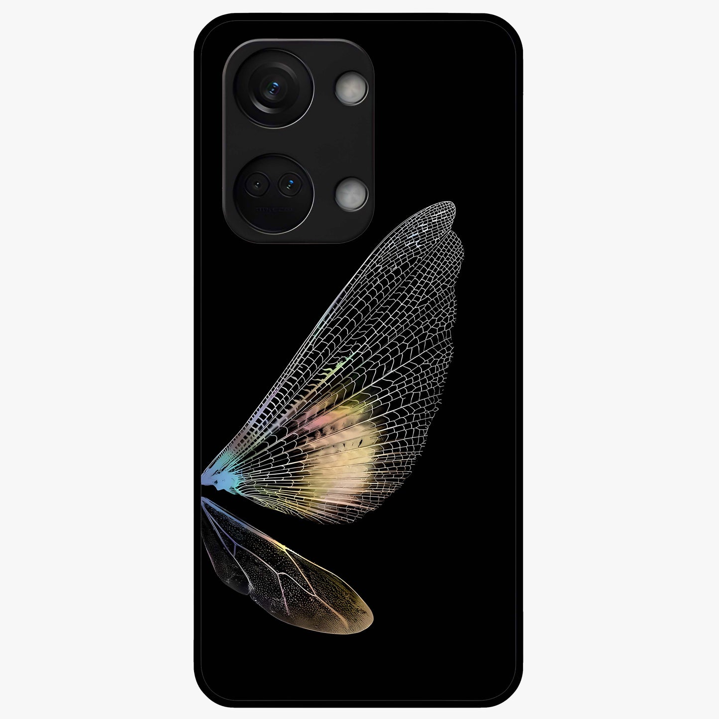Whispers of Wings Glass Case for 1+Nord 3 elegant front view featuring feather or wing inspired artistic artwork
