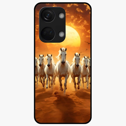 Wild Sunset Majesty Glass Case for 1+Nord 3 dramatic front view featuring bold sunset landscape artwork