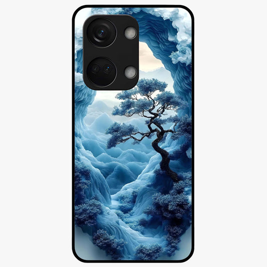 Winter Gate View Glass Case for 1+Nord 3 serene front view featuring snowy gate landscape artwork