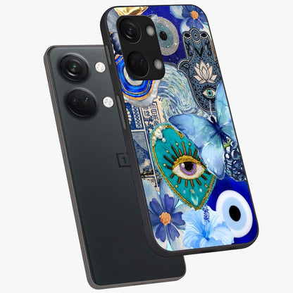 Audrey Zivan Glass Case for 1+Nord 3 angled mockup showcasing glossy glass finish and modern visual artwork