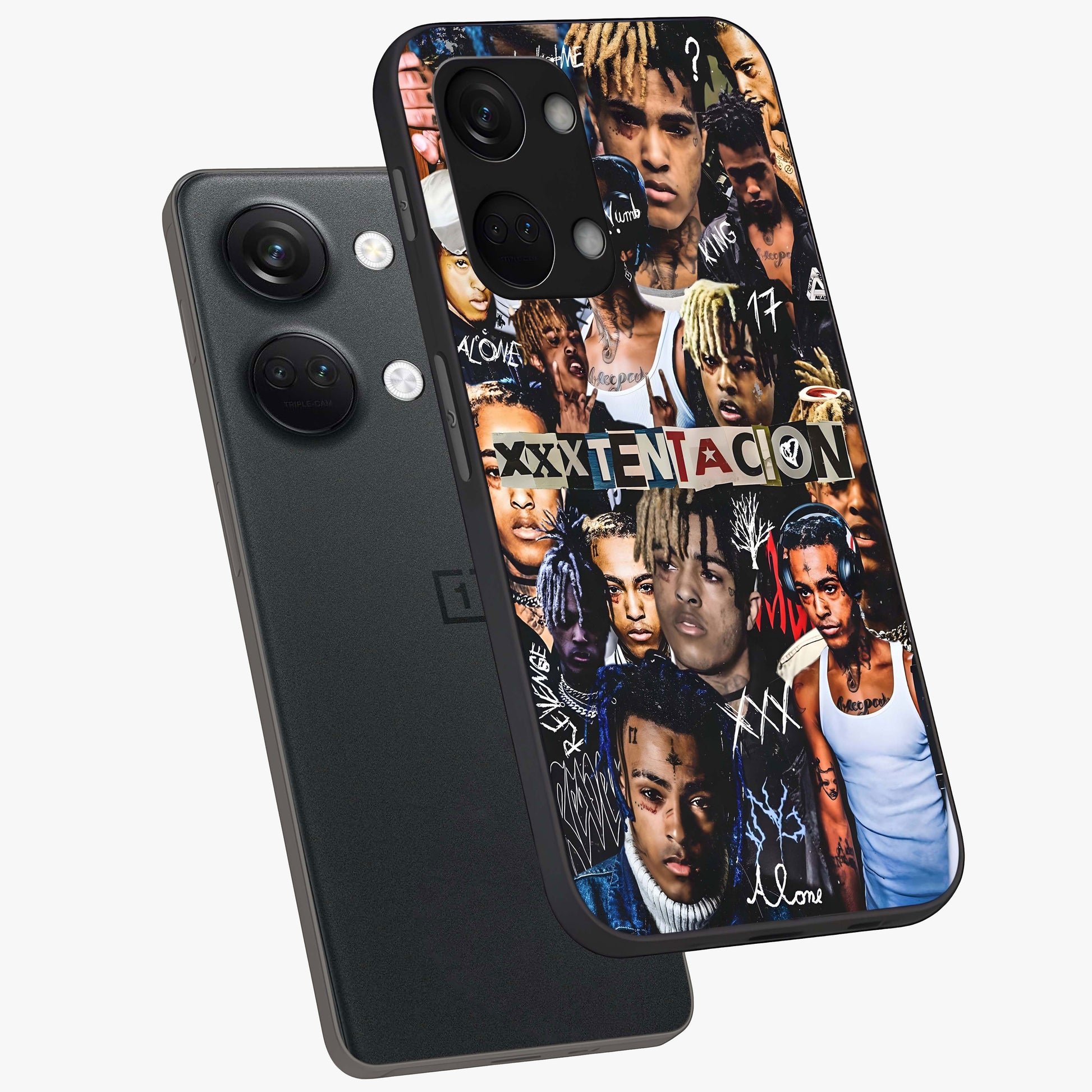 Broken Fame Diaries Glass Case for 1+Nord 3 angled mockup showcasing glossy finish and edgy aesthetic design