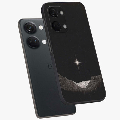 Cosmic Dream Night Glass Case for 1+Nord 3 angled mockup showcasing glossy finish and rich midnight gradients
