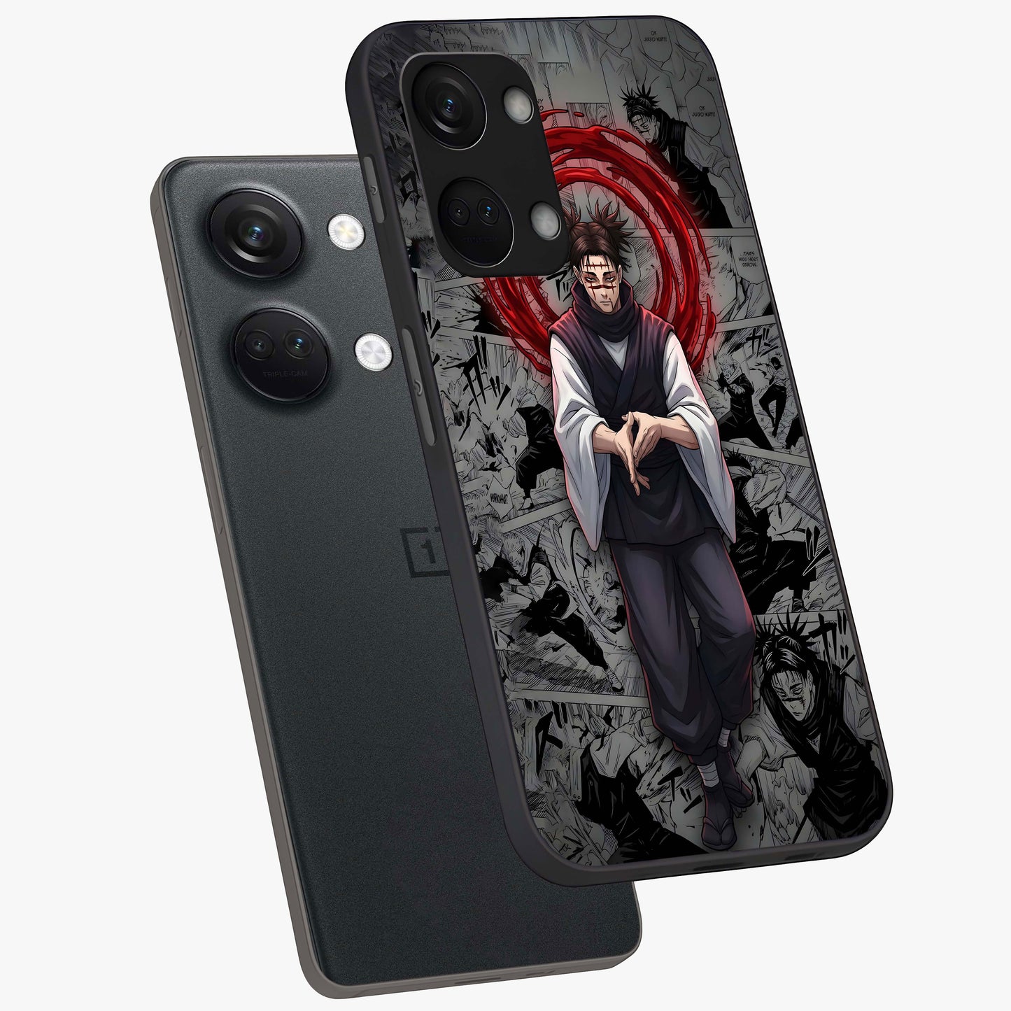 Cursed Ritual Ascension Glass Case for 1+Nord 3 angled mockup showcasing glossy finish and intense gothic detailing