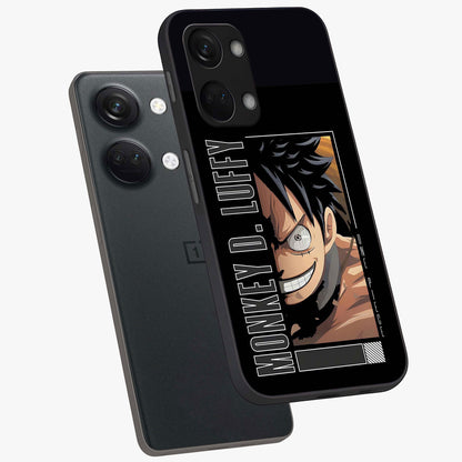 Fearless Pirate Smile Glass Case for 1+Nord 3 angled mockup showcasing glossy finish and dark adventurous tones