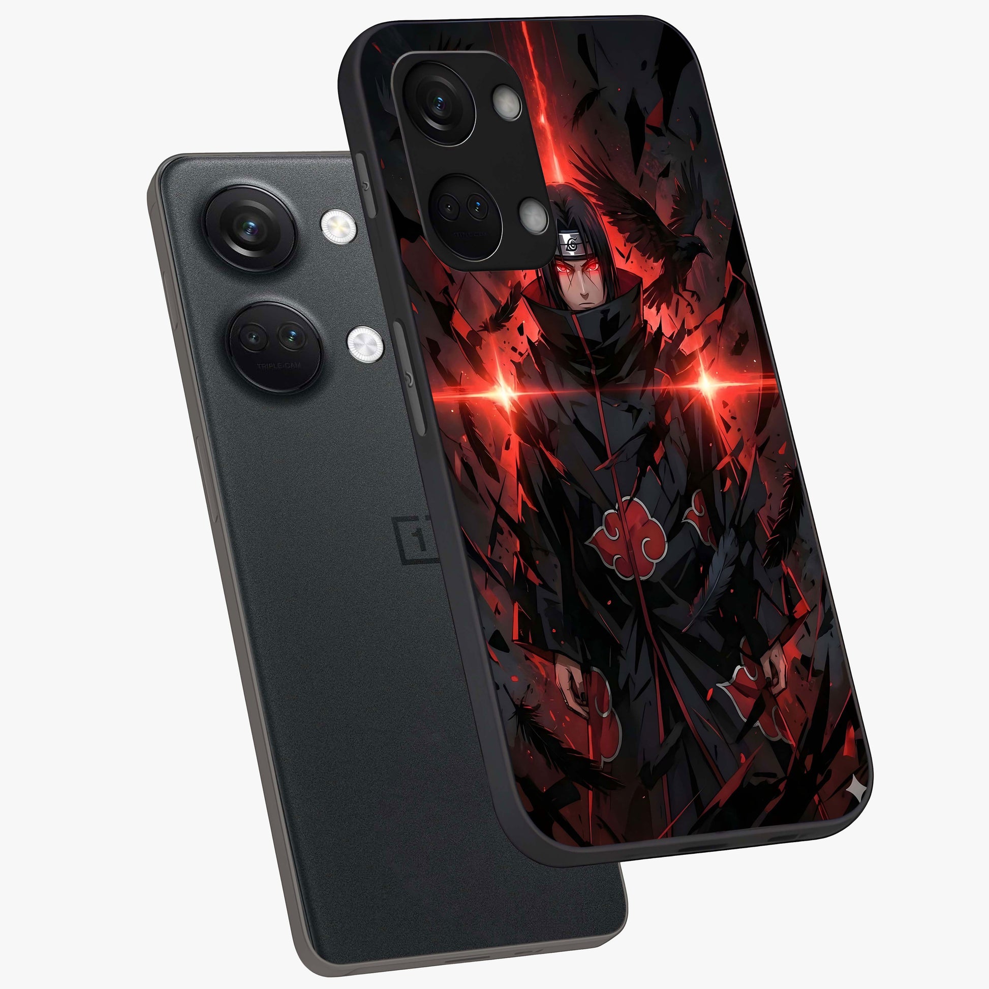 Focused Blade Discipline Glass Case for 1+Nord 3 angled mockup showcasing glossy finish and intense warrior detailing