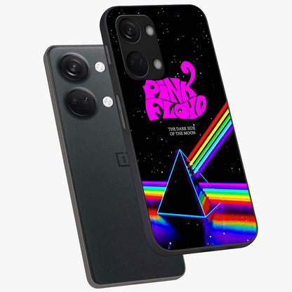 Galactic Light Frequency Glass Case for 1+Nord 3 angled mockup showcasing glossy finish and vibrant neon detailing