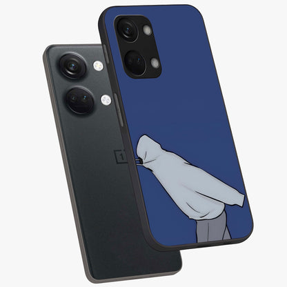 Quiet Painful Love Glass Case for 1+Nord 3 angled mockup showcasing glossy finish and moody aesthetic tones