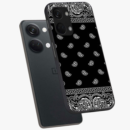 Retro Rebel Threads Glass Case for 1+Nord 3 angled mockup showcasing glossy finish and classic retro tones