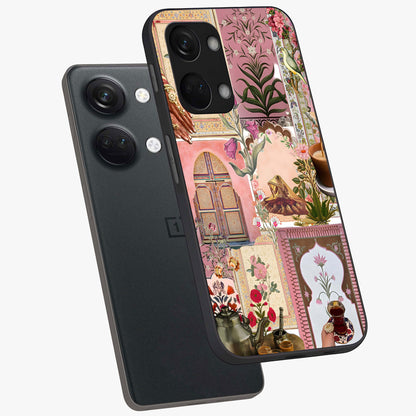 Royal Pink Legacy Glass Case for 1+Nord 3 angled mockup showcasing glossy finish and refined pastel tones