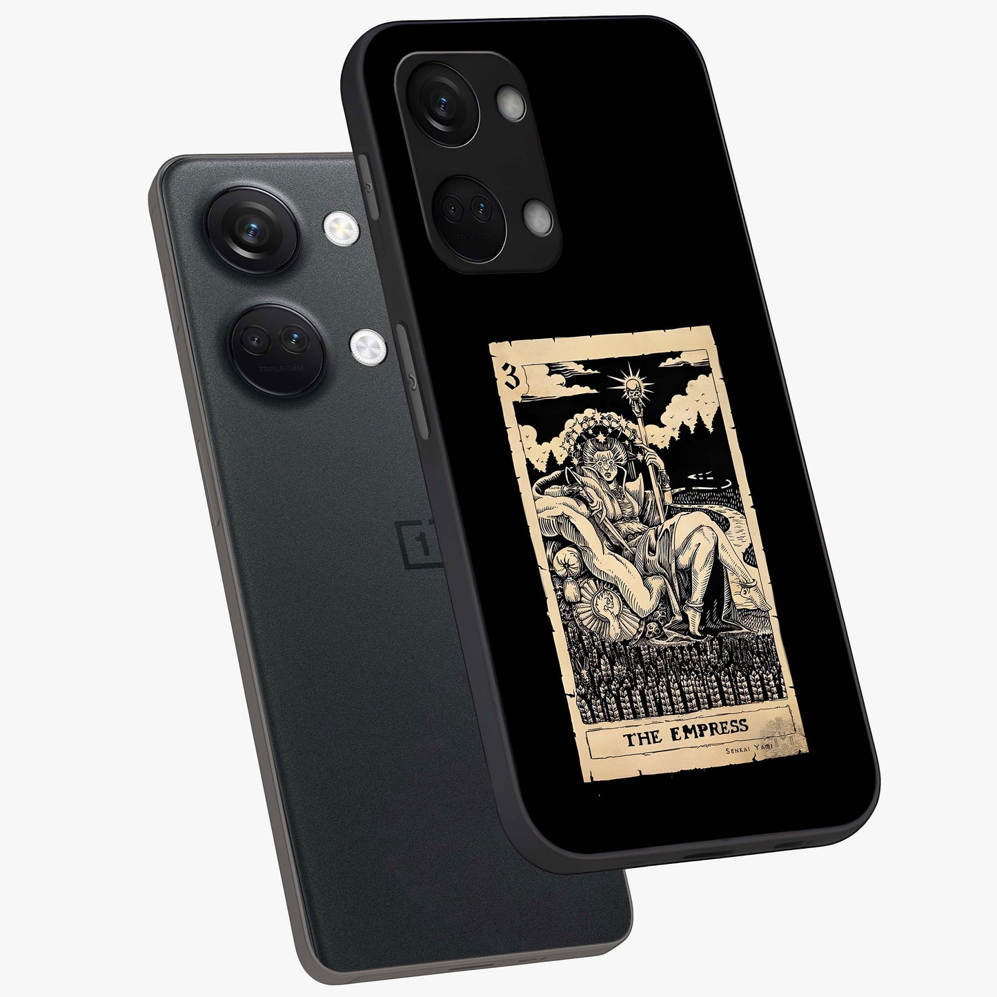 The Empress Glass Case for 1+Nord 3 angled mockup showcasing glossy finish and rich luxurious tones