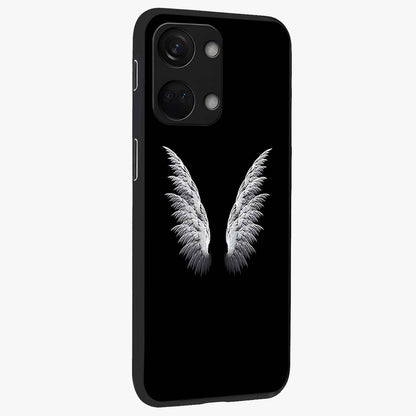 Angel Wing Grace Glass Case for 1+Nord 3 side perspective highlighting delicate wing illustration details