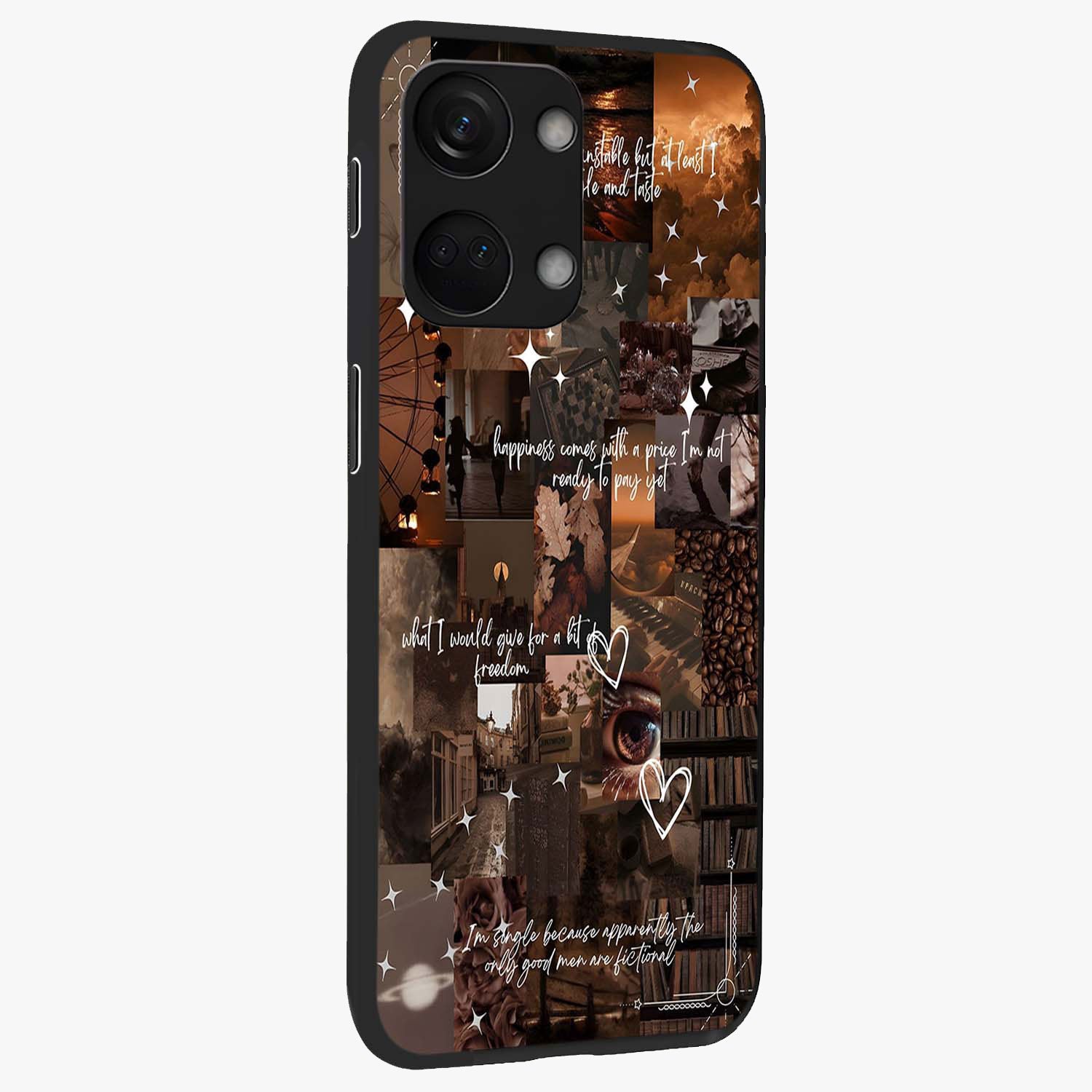 Bittersweet Aesthetic Chaos Glass Case for 1+Nord 3 side perspective highlighting vibrant textures and premium detailing
