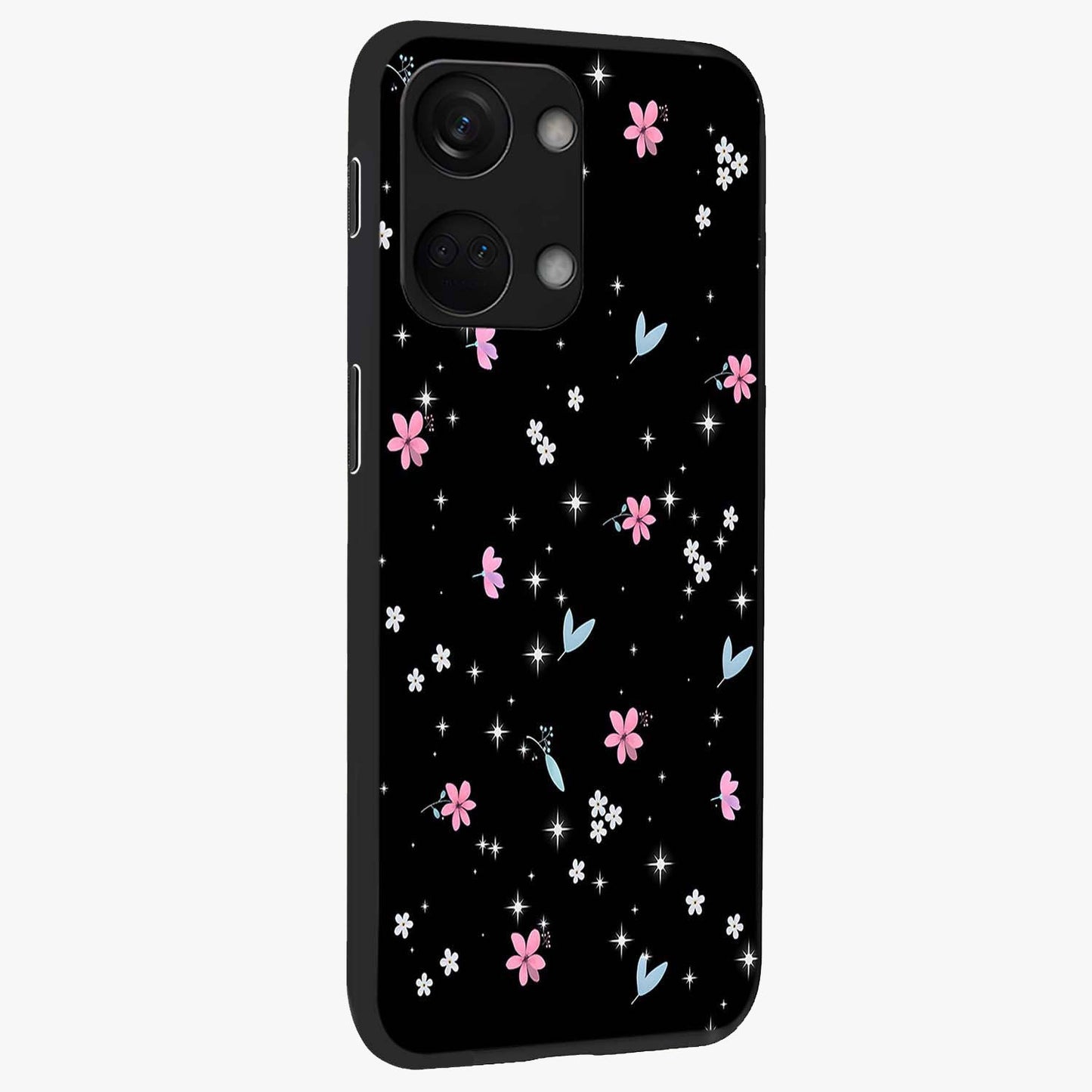 Black Aesthetic Wallpapers Glass Case for 1+Nord 3 side perspective highlighting sleek edges and premium dark design