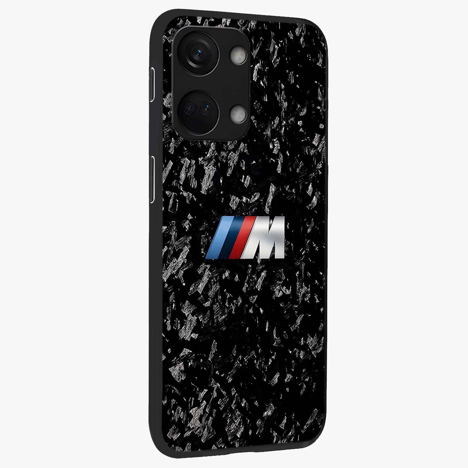 Carbon Speed Mark Glass Case for 1+Nord 3 side perspective highlighting sleek sporty detailing and premium build
