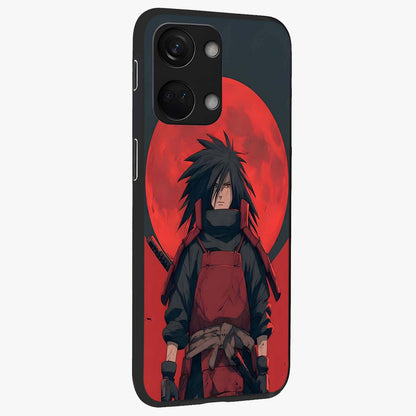 Crimson Moon Warlord Glass Case for 1+Nord 3 side perspective highlighting powerful illustration details and sleek build