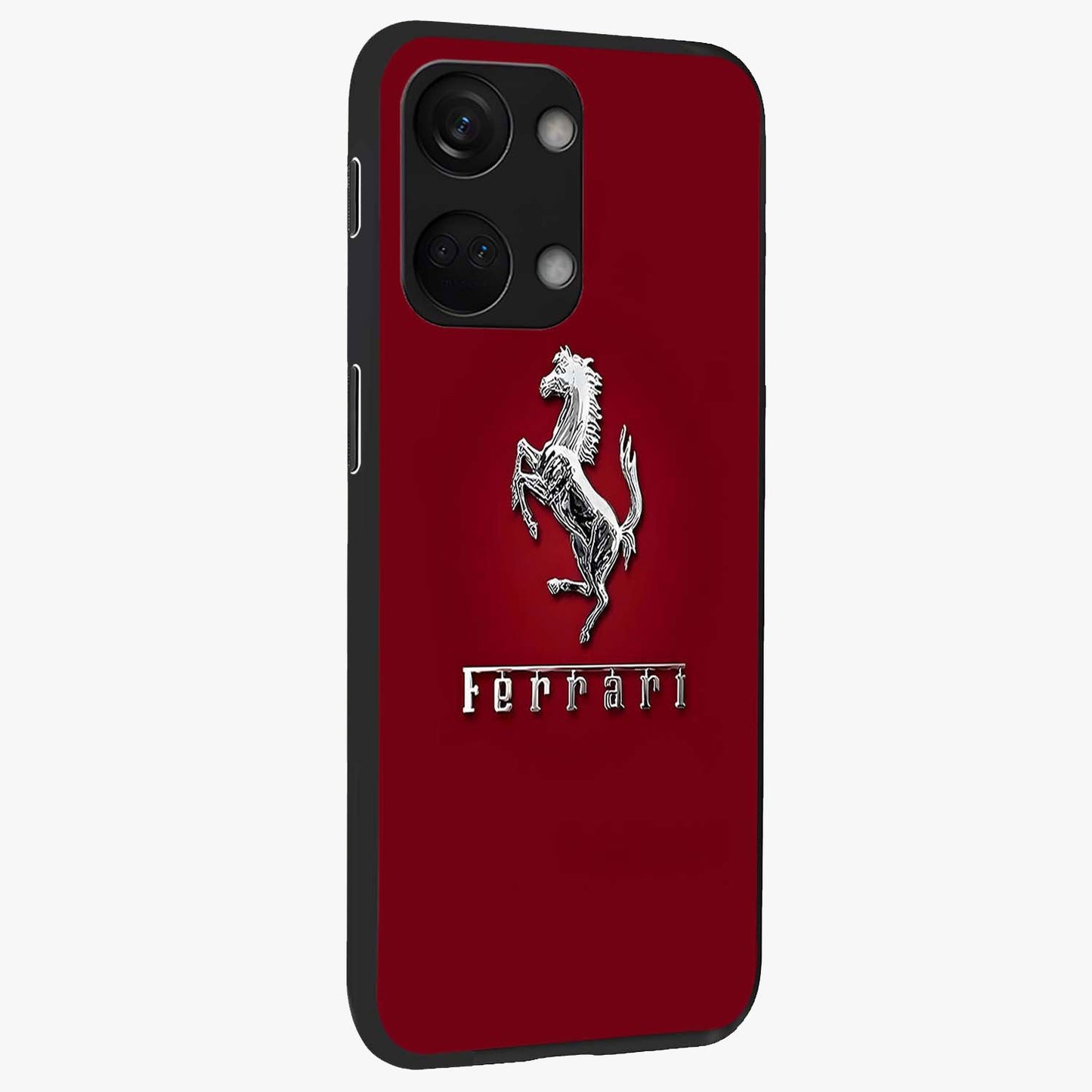 Crimson Stallion Prestige Glass Case for 1+Nord 3 side perspective highlighting refined textures and sleek premium build