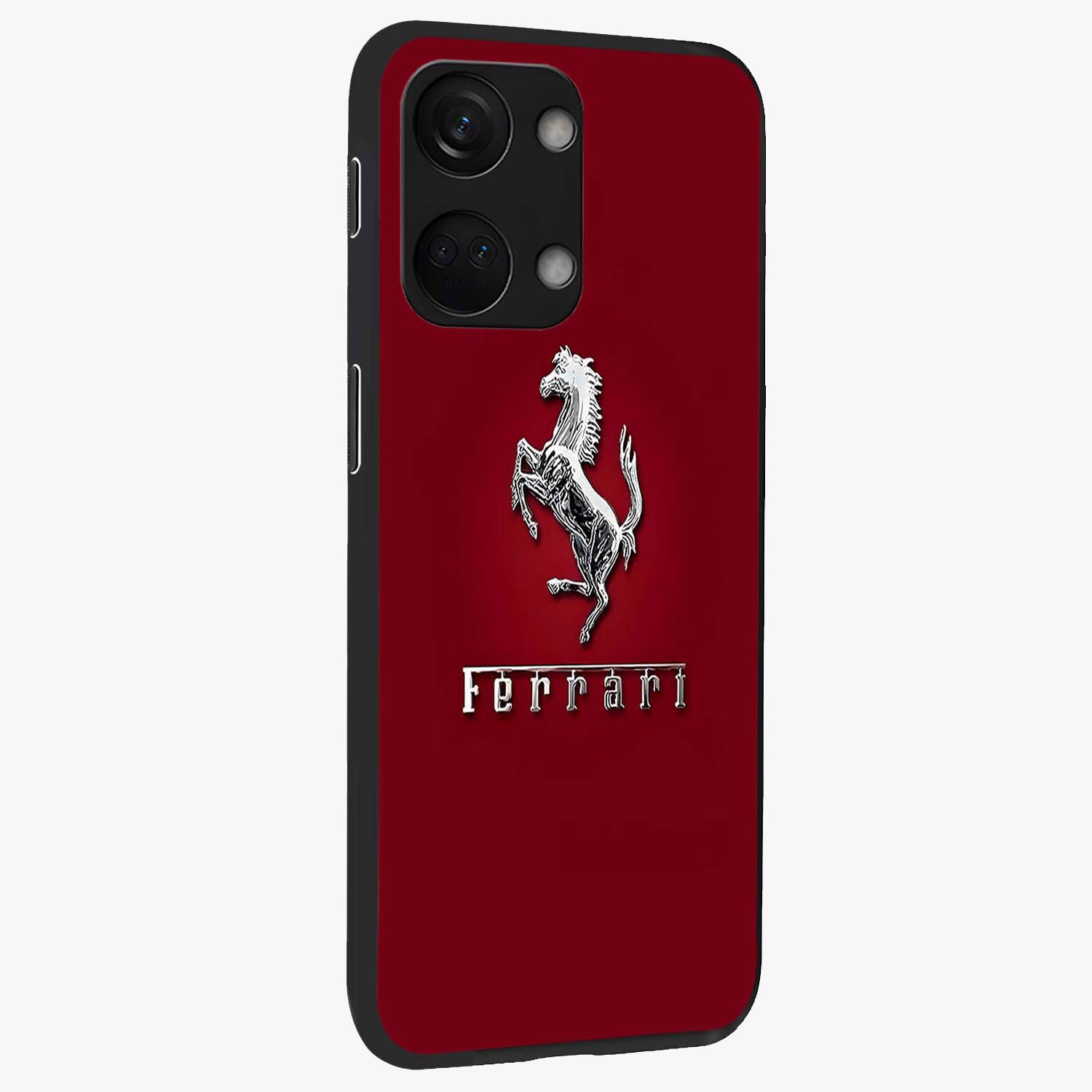 Crimson Stallion Prestige Glass Case for 1+Nord 3 side perspective highlighting refined textures and sleek premium build