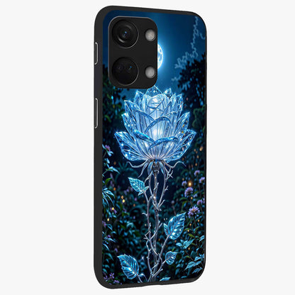Crystal Moon Lotus Glass Case for 1+Nord 3 side perspective highlighting soft celestial tones and premium edge finish