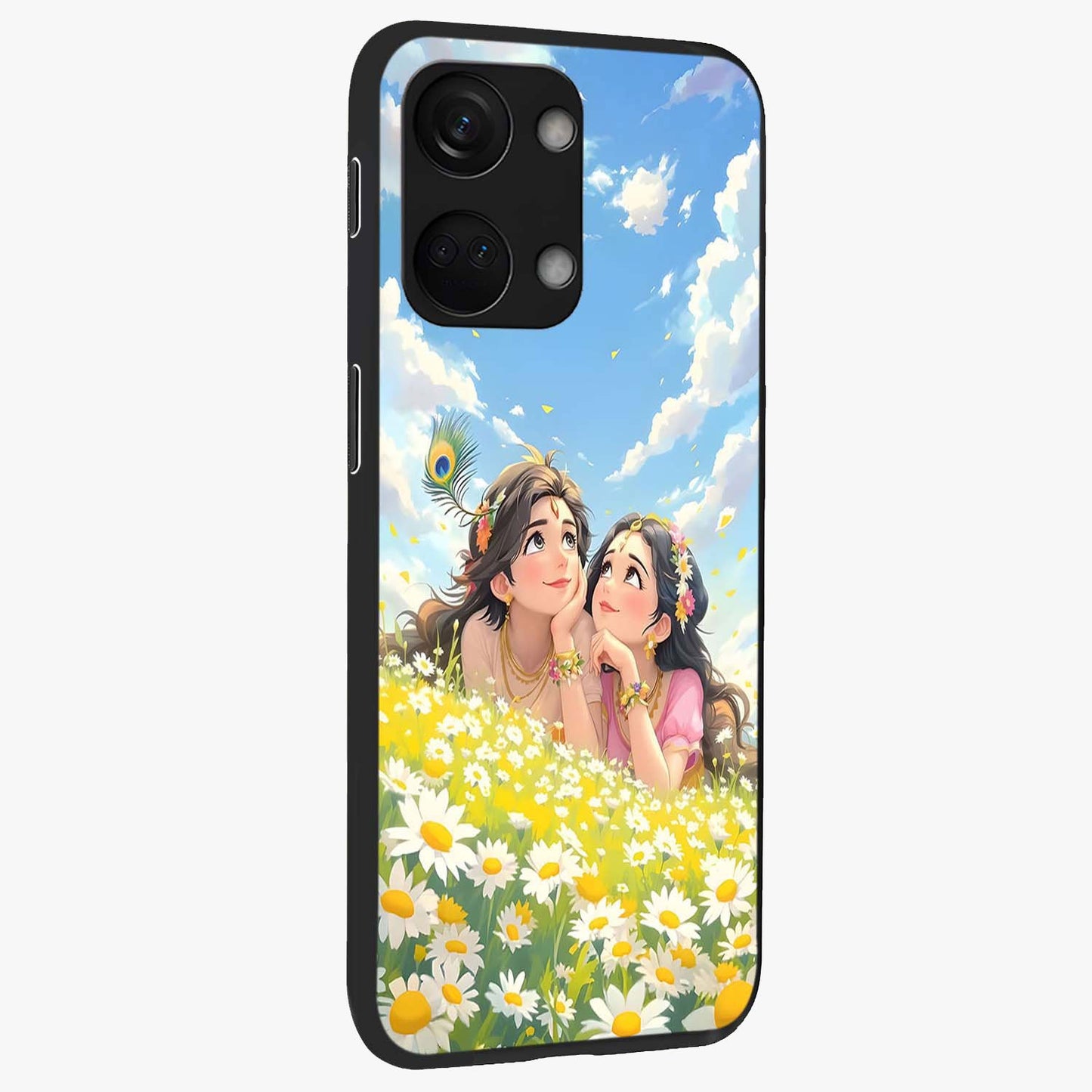 Daisy Daydream Love Glass Case for 1+Nord 3 side perspective highlighting charming floral textures and premium edge finish