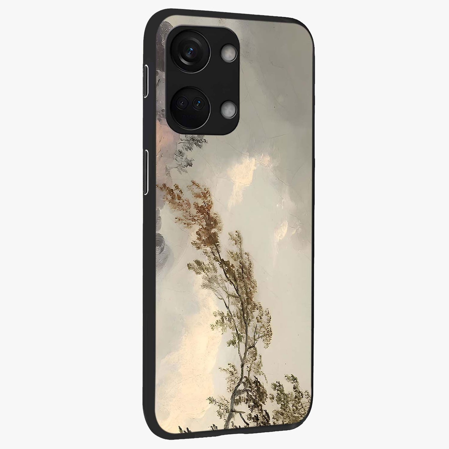 Dreamlike Wind Field Glass Case for 1+Nord 3 side perspective highlighting smooth gradients and premium edge finish