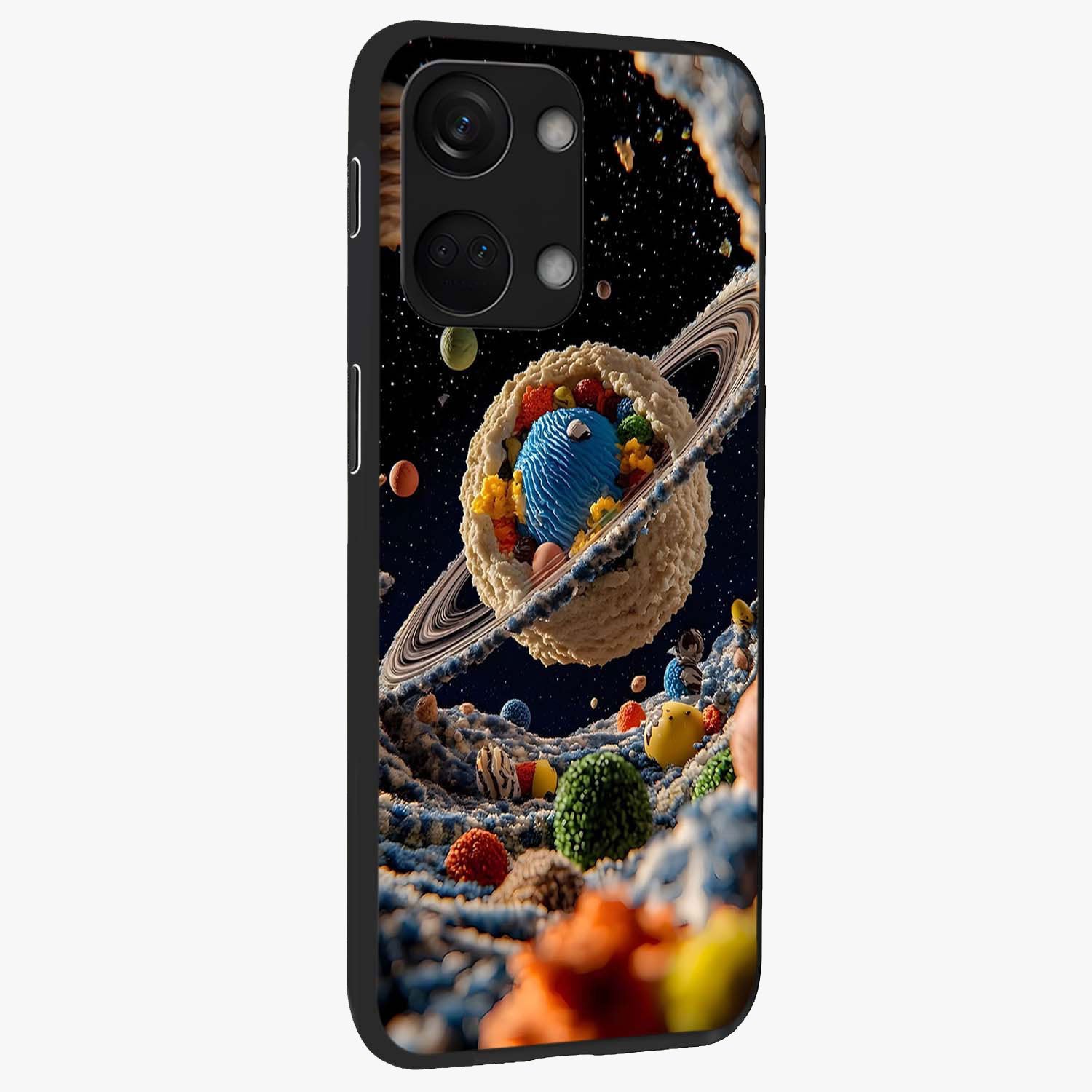 Galactic Dessert Dream Printed Glass Case for 1+Nord 3 side perspective highlighting sweet fantasy detailing and smooth build