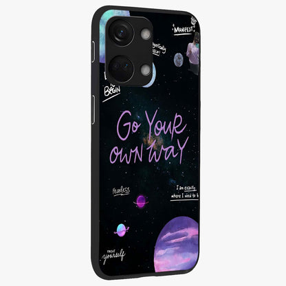 Galactic Vibes Universe Glass Case for 1+Nord 3 side perspective highlighting bold cosmic textures and sleek build