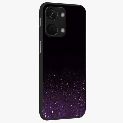 Glittery Purple Bokeh Glass Case for 1+Nord 3 side perspective highlighting glowing textures and sleek premium edges