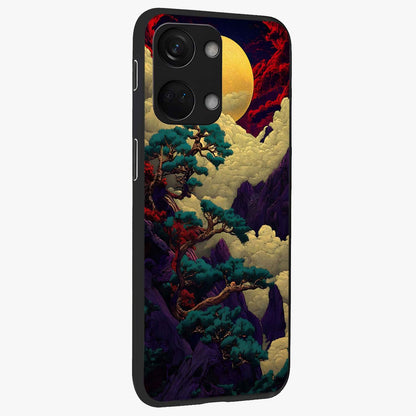 Golden Moon Horizon Glass Case for 1+Nord 3 side perspective highlighting smooth celestial detailing and sleek build