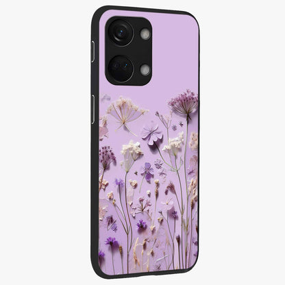 Lavender Blossom Dream Glass Case for 1+Nord 3 side perspective highlighting gentle bloom detailing and premium edges