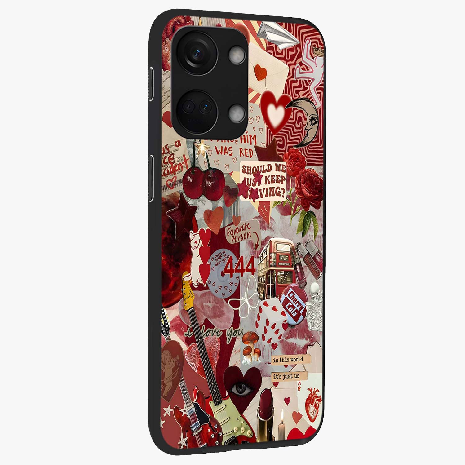 Lover’S Red Chaos Glass Case for 1+Nord 3 side perspective highlighting edgy detailing and premium build