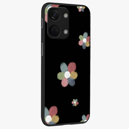 Minimal Floral Charm Glass Case for 1+Nord 3 side perspective highlighting refined minimal textures and smooth build