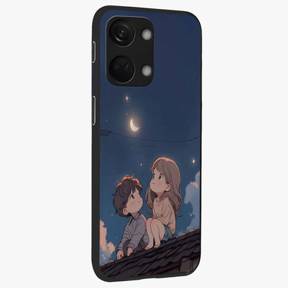Moonlit Promise Together Glass Case for 1+Nord 3 side perspective highlighting delicate textures and sleek premium build