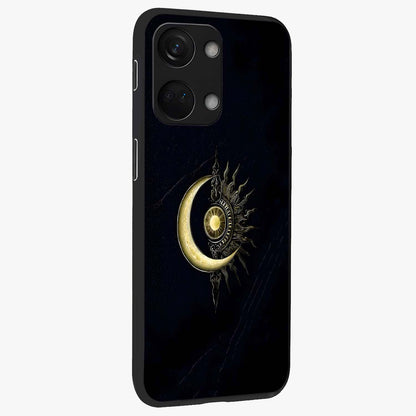 Mystic Lunar Flame Glass Case for 1+Nord 3 side perspective highlighting intense flame textures and premium build