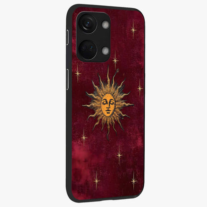 Mystic Solar Glow Glass Case for 1+Nord 3 side perspective highlighting luminous detailing and premium edges