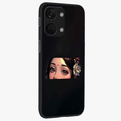 Radha Divine Embrace Glass Case for 1+Nord 3 side perspective highlighting intricate divine detailing and premium edges