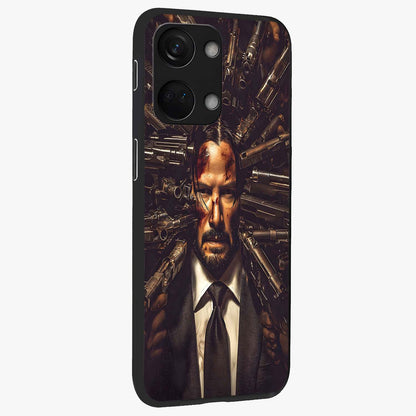 Relentless Shadow Assassin Glass Case for 1+Nord 3 side perspective highlighting sharp textures and sleek premium build