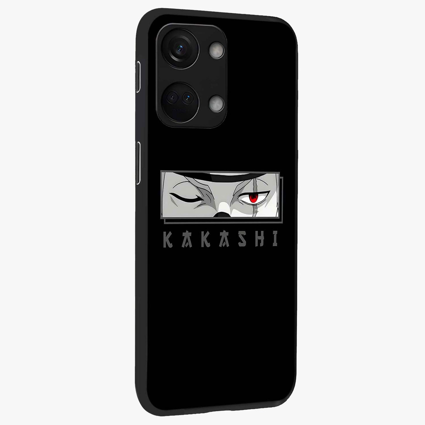 Scarlet Ninja Gaze Glass Case for 1+Nord 3 side perspective highlighting intense textures and premium edges