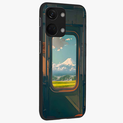 Window to Fuji Glass Case for 1+Nord 3 side perspective highlighting detailed horizon textures and smooth premium build