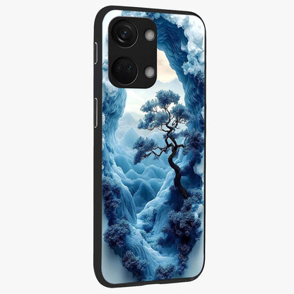 Winter Gate View Glass Case for 1+Nord 3 side perspective highlighting calm scenic textures and premium edges