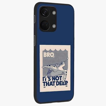 Worry Less Swim Glass Case for 1+Nord 3 side perspective highlighting clean text detailing and sleek premium build