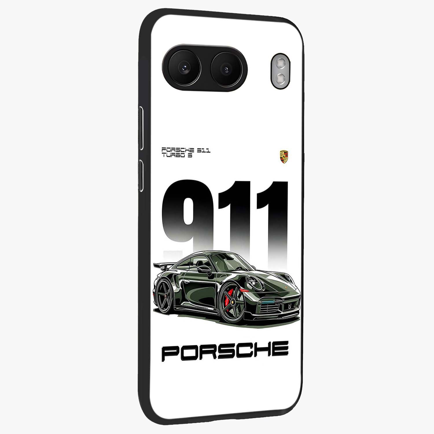 911 Turbo Dominance Glass Case for 1+Nord 4 stylish side perspective highlighting sleek edges and high detail sports car illustration