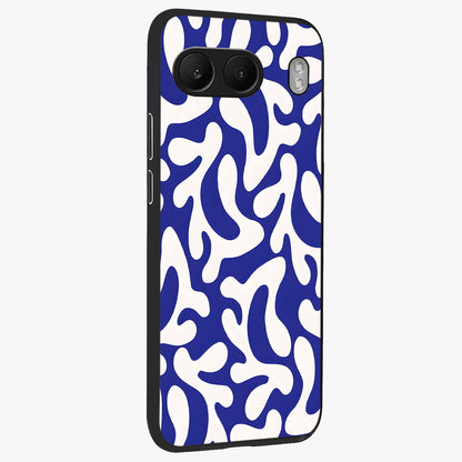 Abstract Coral Waves Glass Case for 1+Nord 4 side perspective highlighting dynamic wave patterns and premium build