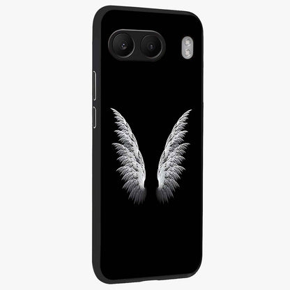 Angel Wing Grace Glass Case for 1+Nord 4 side perspective highlighting delicate wing illustration details