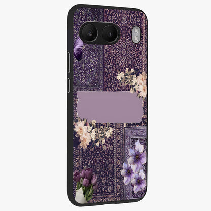 Antique Floral Whisper Glass Case for 1+Nord 4 side perspective highlighting detailed floral textures