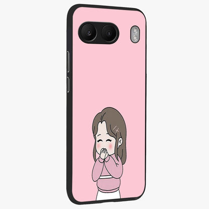 Blushing Love Moment Glass Case for 1+Nord 4 side perspective highlighting delicate detailing and premium edges