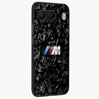 Carbon Speed Mark Glass Case for 1+Nord 4 side perspective highlighting sleek sporty detailing and premium build