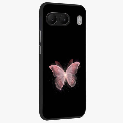 Celestial Wings Butterfly Glass Case for 1+Nord 4 side perspective highlighting intricate butterfly textures and smooth edges