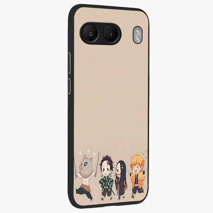 Chibi Demon Squad Glass Case for 1+Nord 4 side