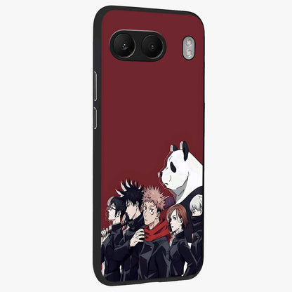 Crimson Crow Judgment Glass Case for 1+Nord 4 side perspective highlighting detailed feather textures and smooth edges