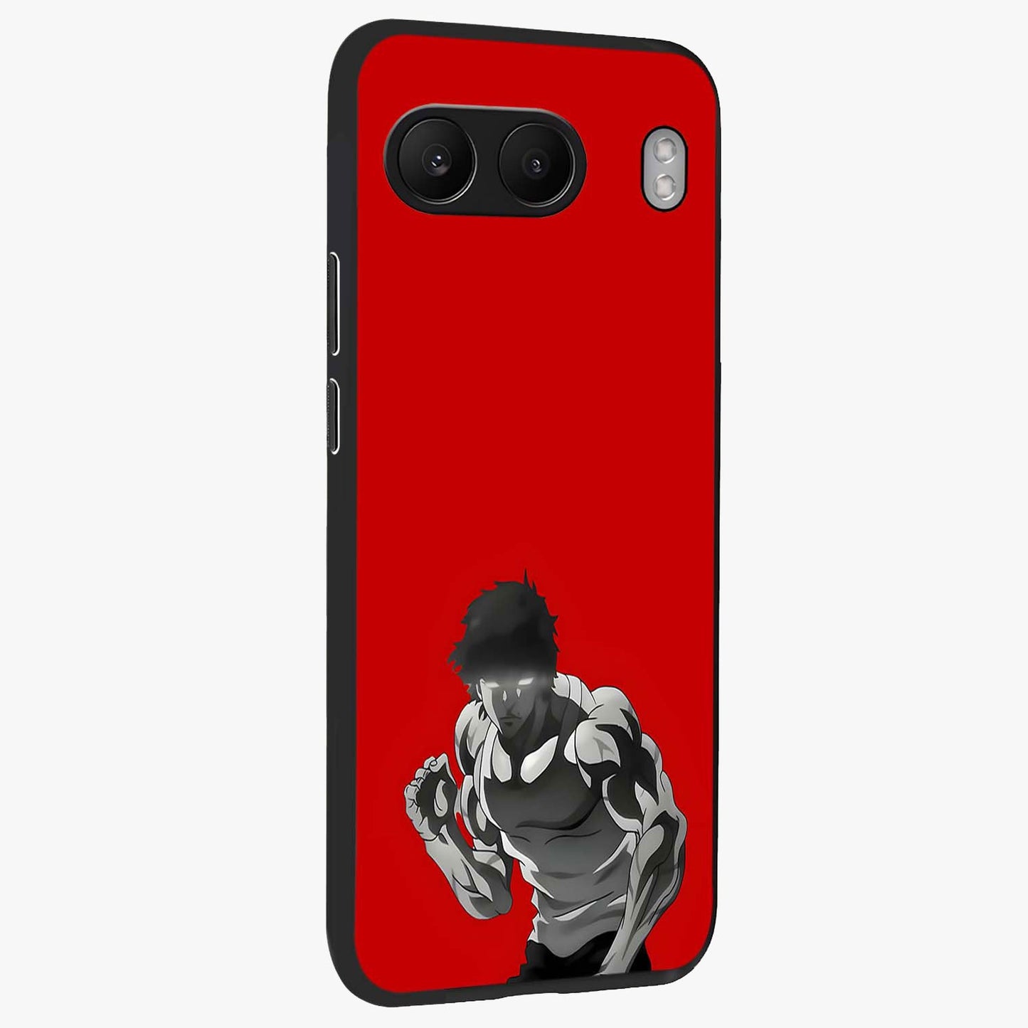 Crimson Power Rush Glass Case for 1+Nord 4 side perspective highlighting sharp detailing and premium sporty edge